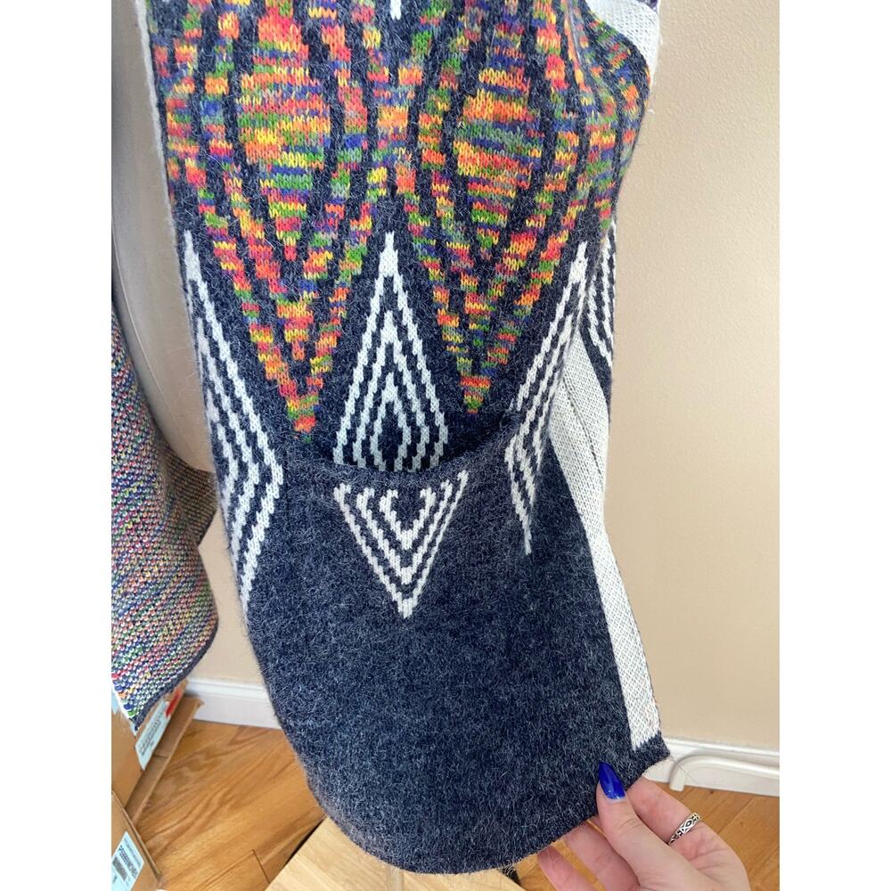 Lauren Michelle Women's Rainbow Knit Hooded Sleeveless Cardigan Sweater Medium - Picture 5 of 6